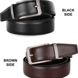 provogue Men Formal, Casual, Party Black, Brown Artificial Leather Reversible Belt image 3