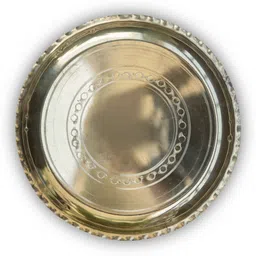 alodie Brass Designer Gasrabi Puja Plate, Pital Thali Set for Pujja, Home(7.8x0.5) Dinner Plate-picture-47