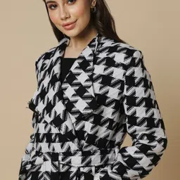 allen solly 70% Polyester and 30% Wool Printed Coat For Women image 4