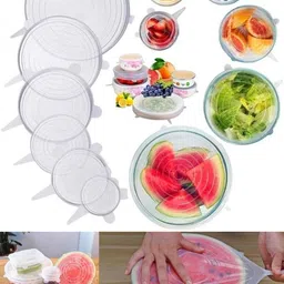 pestop Flexible Covers for Rectangle, Round, Square Bowls, Dishes, Plates 2.6 inch, 3.8 inch, 4.5 inch, 5.7 inch, 6.8 inch, 8.8 inch Lid Set image 2
