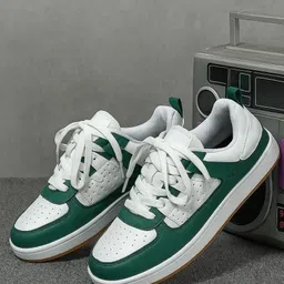 nilatin Men's White & Green Low-Top Sneakers - Casual Shoes Casual Attire (Spring/Fall) Sneakers For Men image 2