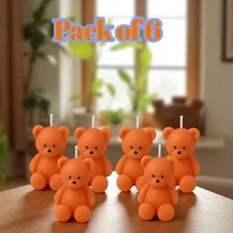 ecomhaven Teddy Bear Shape Decorative Candle for Home, Festival Candle-picture-13