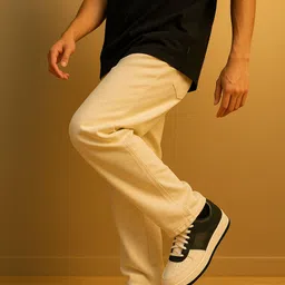wavera Men Straight Fit Mid Rise White Jeans image 2