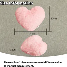 wondershala love heart shape pillow Microfibre, Polyester Fibre Solid Cushion Pack of 1 image 3