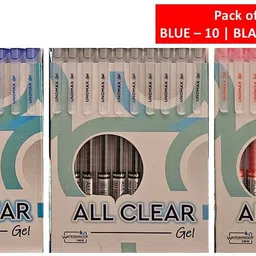 unomax ALL CLEAR GEL PEN | INK - BLUE -10 ,BLACK - 10,RED -10 | 30 PENS | Gel Pen-picture-16