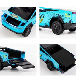 ktrs 1:32 T Cybertruck Pickup Red Bull Alloy Model Car Sound and Light Pullbacka image 4
