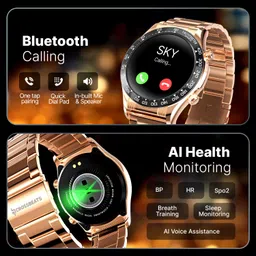 CrossBeats Regal Monarch 1.43" High Grade Steel Strap Bluetooth Calling 125+ Sports Modes Smartwatch image 4