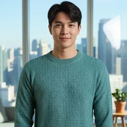 nikline Men Solid Round Neck Green Sweater-picture-23