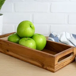 wrightwood enterprises Handcrafted Wooden Serving Tray with Handles Natural Wood Tray Serving Set image 5