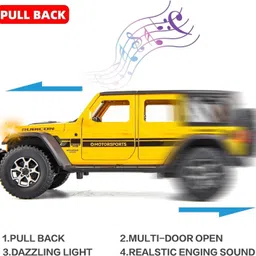 ukaxa Diecast 124 Scale Toy Car Rubicon Metal Rubicon Model Car Light Sound Pull Back image 3