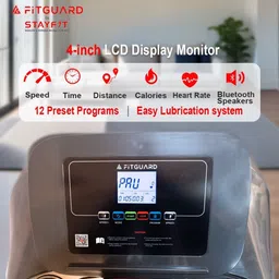 fitguard Treadmill By STAYFIT 4HP Peak Multi-Function Easy Lubrication 4" LCD Panel MP3 Treadmill image 2