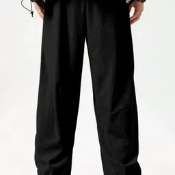 rajovati Men Relaxed Black Lycra Blend Trousers image 2