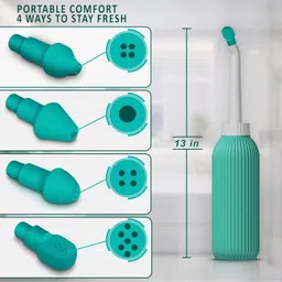 otica Portable Bidet 500 ml with 3 Nozzles Travel Hygiene Spray Bottle for Men & Women Bidet Nozzle image 4