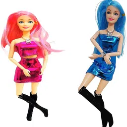 khyali Beautiful Dazzling Doll Combo with Moveable Arms, Legs, Elbow & Knee for Girl|69-picture-30