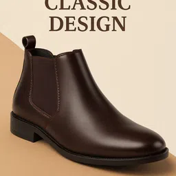 kraasa Chelsea Luxury Solid Outdoor, Trendy, Lightweight, Cushioned Footbed Boots For Men image 3