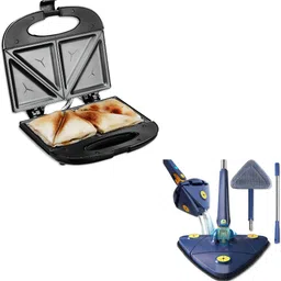 elevea Combo C338 Electric Sandwich Maker & 360° Rotatable Spin Mop - 15 Years Warranty Toast-picture-11