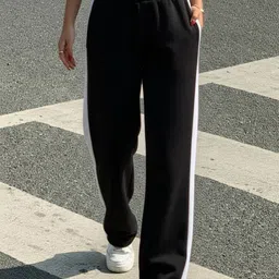 dockstreet Women Solid Black Track Pants image 3
