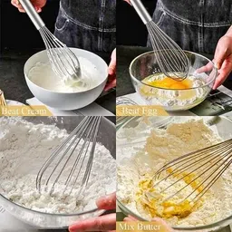 s r retail 3-in-1 Steel Strainer Grater Whisk Set Strainer image 3