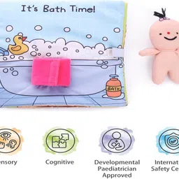 intellibaby It's Bath Time Cloth Book For Kid|Crinkle Sound Stimulate Auditory Sense|12 Page image 4