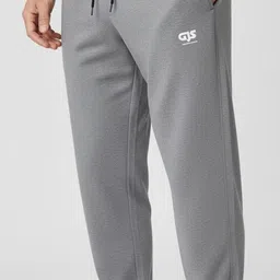 gj style Men Solid Grey Track Pants image 1