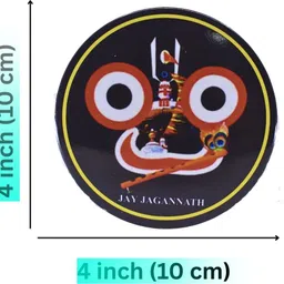 real craft Shree Jagannath Metal Magnet Set| 4 Inch Decorative Fridge Art Fridge Magnet Pack of 1 image 3