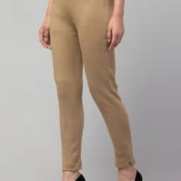 diamond ruby Women Regular Fit Beige Wool Trousers image 3