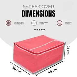 Viskri 6 piece set of foldable, zipped saree covers and a multipurpose storage bag Polyester Laundry Bag image 4