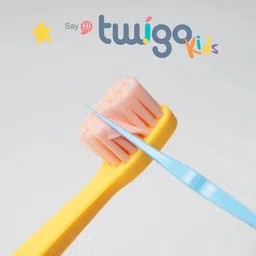 flipper Twigo Kids Children's toothbrush, 2-pack, Aloe Green & Winter Blue Soft Toothbrush image 4