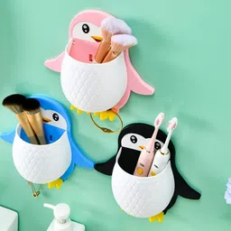 shreejee Plastic Penguin Design Wall Mounted Storage Organizer for Bathroom/Kitchen Etc x3.85 Storage Basket-picture-21