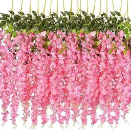 aloof Multicolor, Pink, Green Westeria Artificial Flower image 3