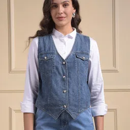 numero uno Solid Women Waistcoat image 1