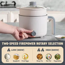 nowexp GENGXING Electric Cooker / Multi-Functional Hot Pot with Steamer Air Fryer, Egg Boiler, Deep Fryer, Food Steamer, Rice Cooker, Travel Cooker, Egg Roll Maker image 3