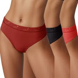 lily Pack of 3 Women Hipster Maroon, Black, Red Panty-picture-21