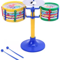 Toy Mall Drum Set jr for Kids 2 Musical Drum, 2 Stick, 1Stand-image-24