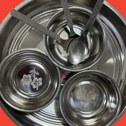 cuttales |Dinner Set 9 Pcs|3 Plate,3 Bowl,3 Spoon Kitchen Set | Peacock Lazer Design Dinner Plate-picture-44