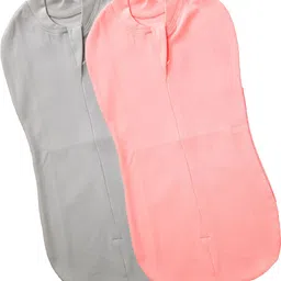 mammachamp POD/Swaddle/Sleeping Bag/Sack for NewbornBaby 0-3 months Pack of-2 Peach+Gray Sleeping Bag-picture-15