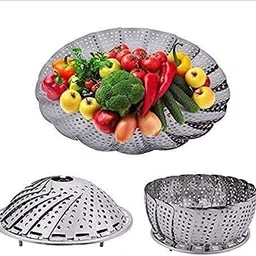 vedvit Vegetable Steamer Stainless Steel Steamer Food for Cooking, Healthy Basket Collapsible Strainer image 3