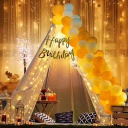 balloon and you Happy Birthday Decoration Combo With Decoration Net Curtain & Led Light-picture-28