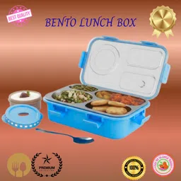 moira international Compartment -3 Sealed Leak Proof Stainless Steel For Kid's & Adult_K585 3 Containers Lunch Box-picture-36