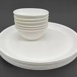 kanha 6 Plates & 6 Bowls Dinner set, (Set of 12 , Beige ) Dinner Plate-picture-41