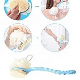 2 in 1 Bath Body Brush with Loofah and Long Handle (MULTI-COLOR)-image-89