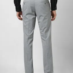 van heusen Men Slim Fit Grey Polyester Trousers image 3