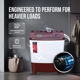 marq by flipkart 10 kg Semi Automatic Top Load Maroon, White image 3