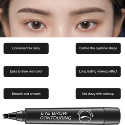 glovasilk Waterproof Eyebrow Contouring Pen | Natural Black 05 | Long-Lasting Brow Makeup image 5
