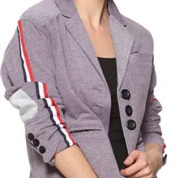 campus sutra Women Self Design Single Breasted Casual Blazer-picture-27