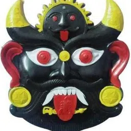 Nazar Battu Evil Eye Protector - Mahakal Face Plastic Mask Wall Hanging Nazar Suraksha Kawach Drishti Kavach for House Entrance, Office, Shops, Truck (Size- 12X10 Inches) 31X26 cm Decorative Showpiece-31 cm-image-1