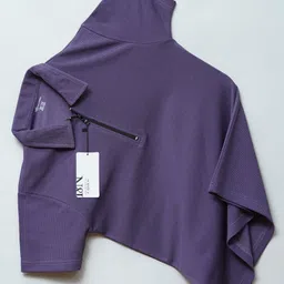 n and j Men Solid Polo Neck Polyester Purple T-Shirt-picture-11