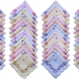 S4S Pack of 48 Women's 100% Cotton ["Multicolor"] Handkerchief-image-36
