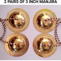 vaasu online Temple 3inch Dia Iron and Gold polished Traditional Manjeera Manjira Taal Kartal Instrument-picture-25