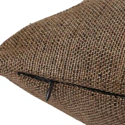 the conversion Brown Solid Jute 16 x 16 Inches Cushion Covers (Set of 5) image 5